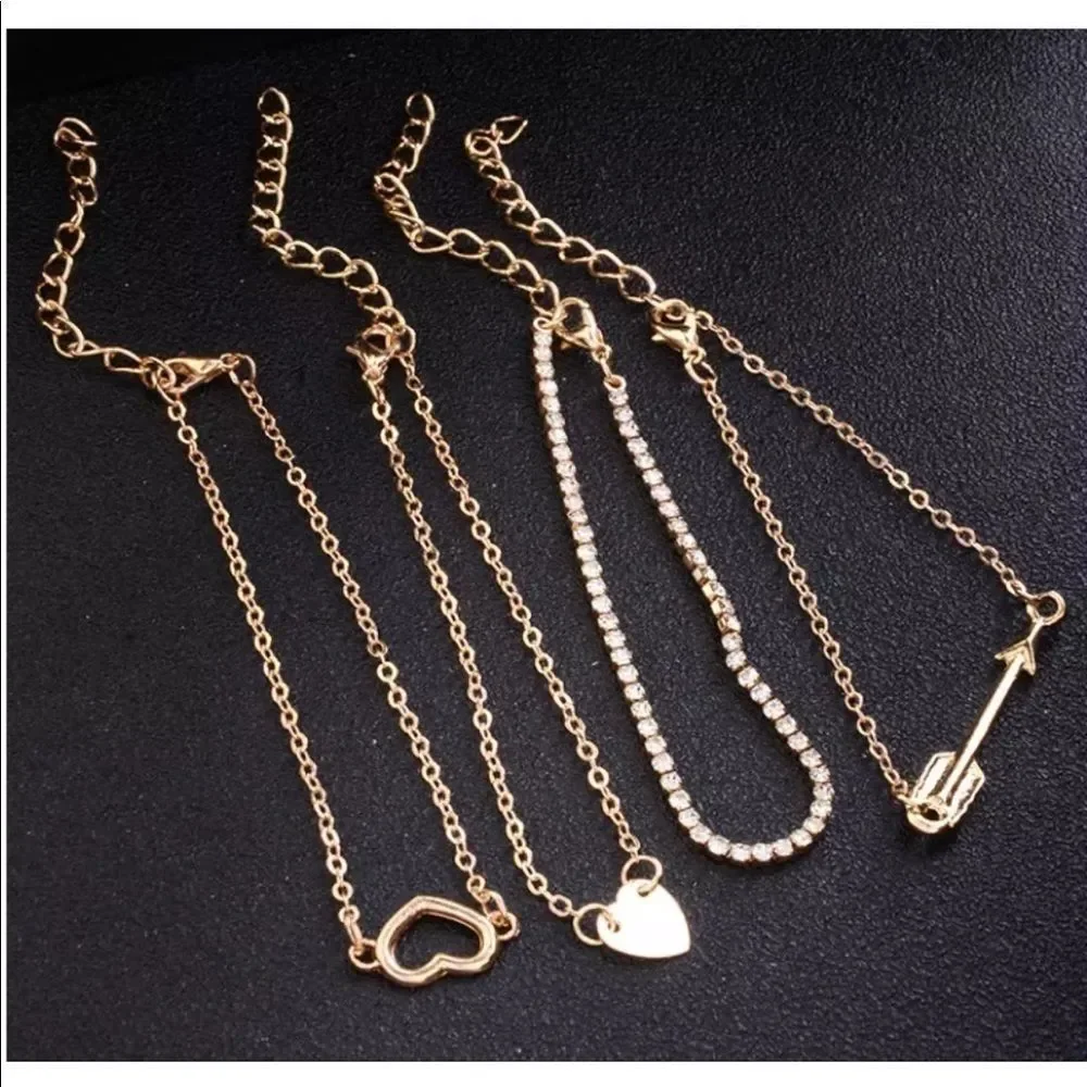 Love Arrow with Diamonds Heart Bracelet
